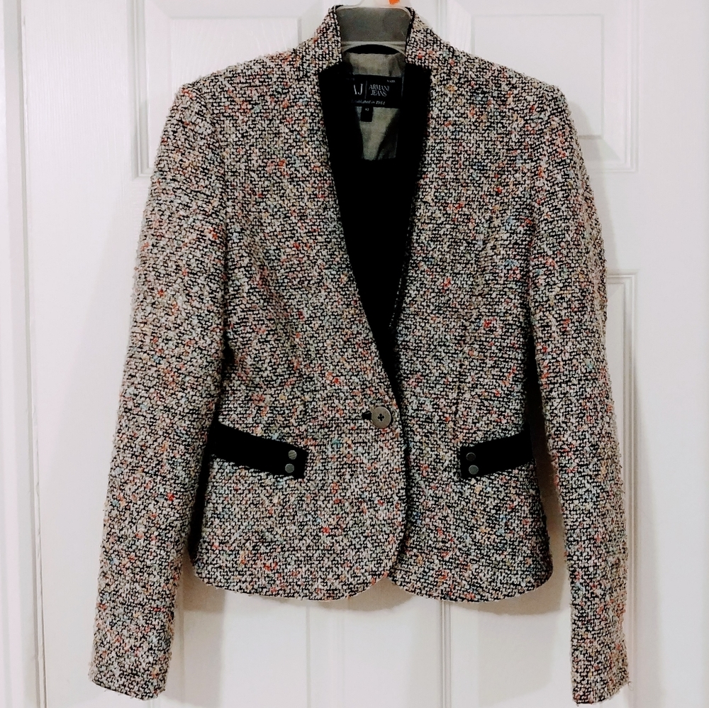 Armani Jeans bouclé tweed blazer
